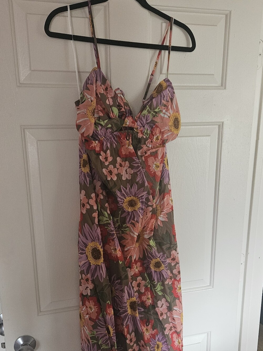 Baltic Born- Rosalee Floral Spaghetti-Strap Maxi Dress in Pink & Purple